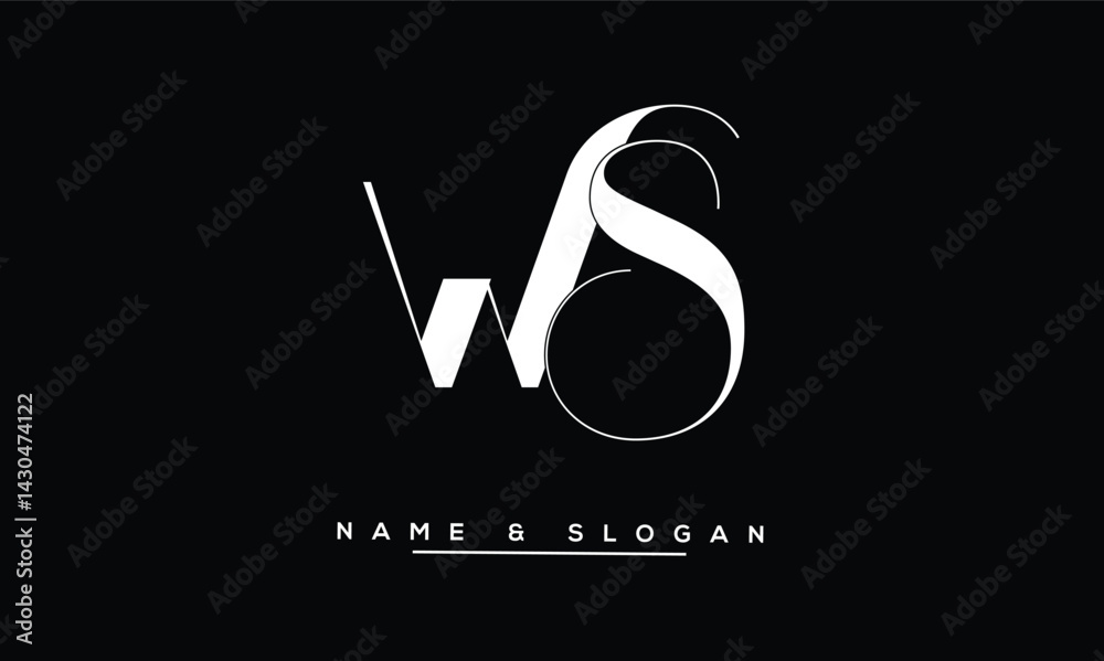 SW, WS Abstract Letters Logo Monogram