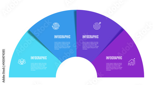 Infographics 4-part diagram template