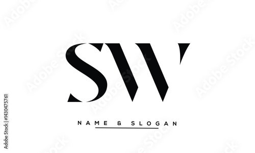 SW, WS Abstract Letters Logo Monogram