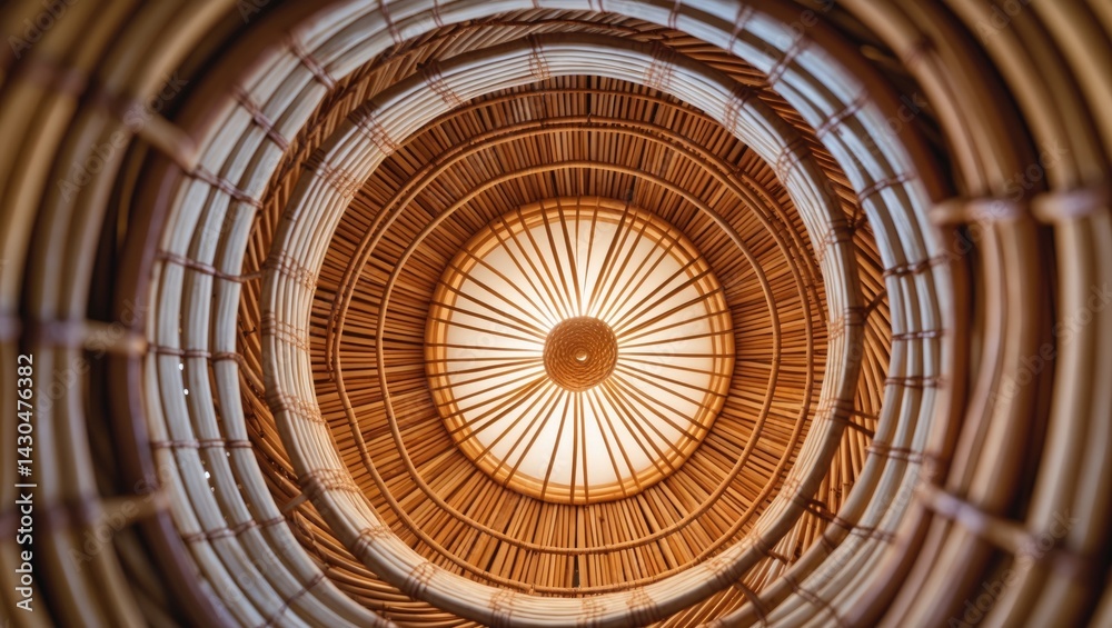 Naklejka premium Vintage bamboo lamp with intricate handcraft design