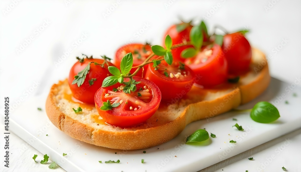 Traditional italian Bruschetta on white background Traditional italian Bruschetta on white background