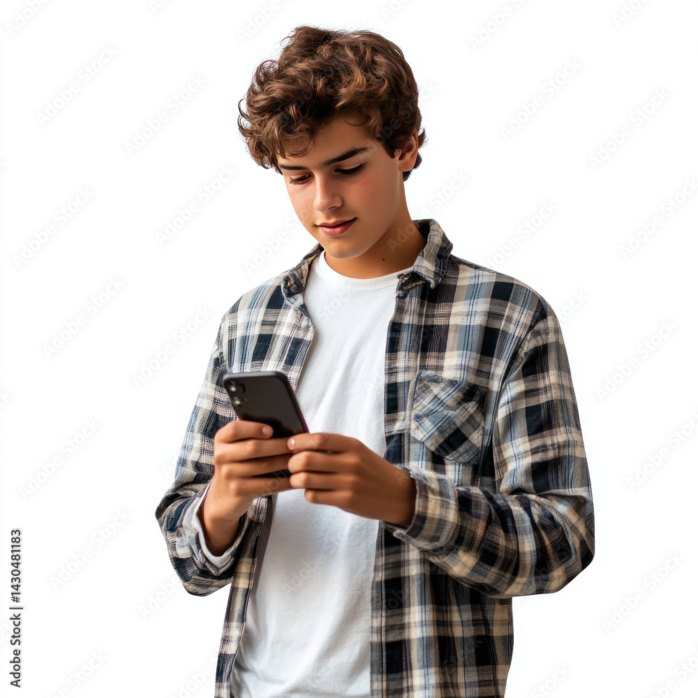 young man holding a mobile phone young man holding a mobile phone