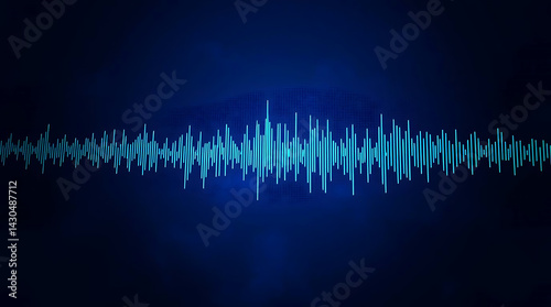 Black halftone sound waves on white background