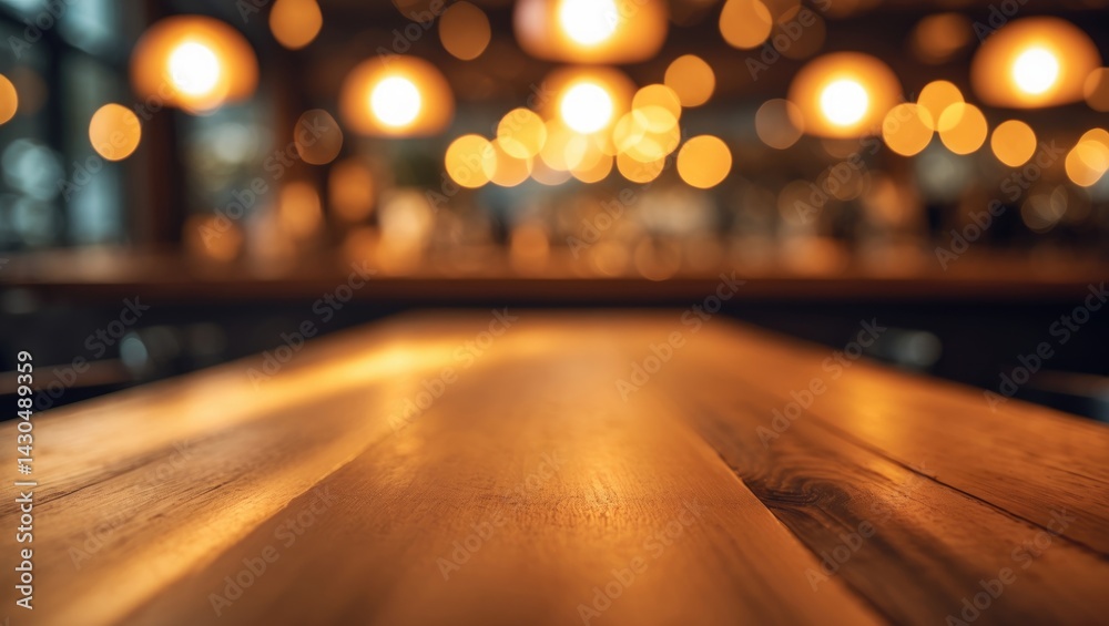 A wooden table with a softly blurred bokeh light backdrop, great for product presentation or creating a welcoming vibe. A wooden table with a softly blurred bokeh light backdrop, great for product presentation or creating a welcoming vibe.