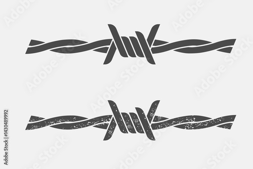 Silhouette barbed wire