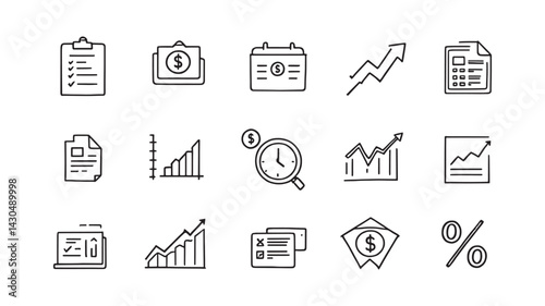 Profit Margin line art design depicting economic trends and performance