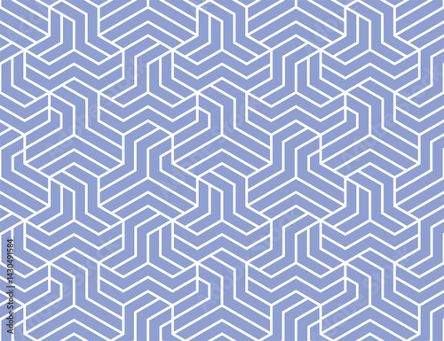 Abstract geometric pattern with stripes, lines. Seamless vector background. White and blue ornament. Simple lattice graphic design