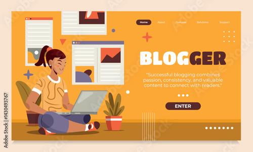 Blogger Hand Drawn Flat Landing Page