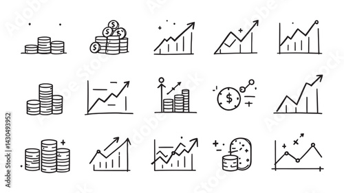 Profit Margin line art visual emphasizing business success and profitability