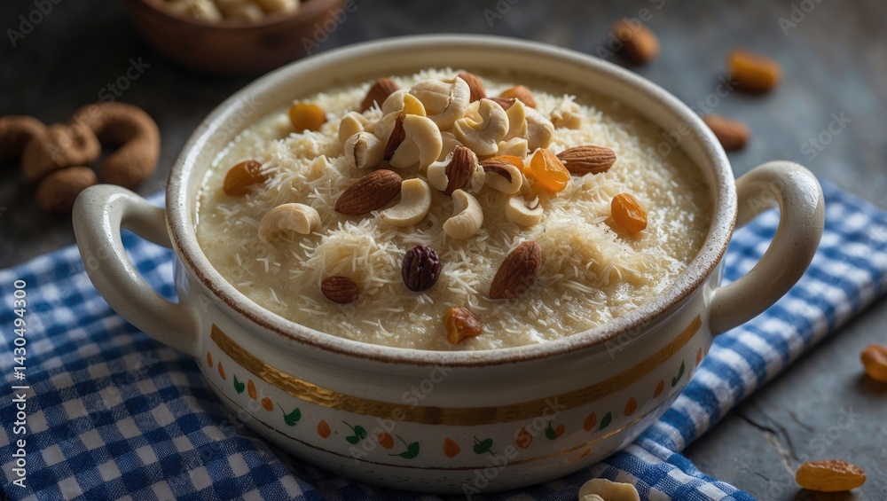 Suji ka halwa or rava sheera: A traditional Indian sweet served as dessert or offering Suji ka halwa or rava sheera: A traditional Indian sweet served as dessert or offering