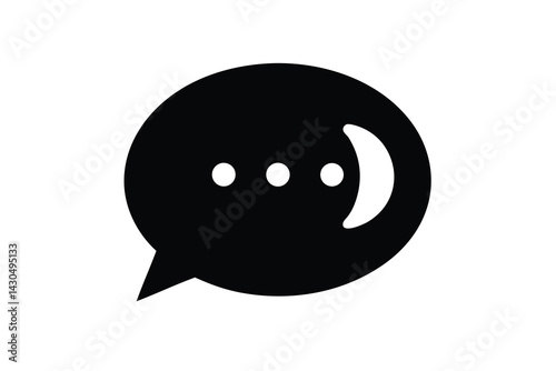 Simple Black Speech Bubble Icon