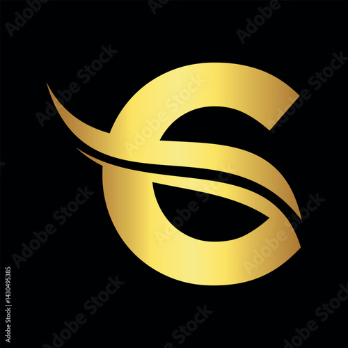 Water Logo combine with letter C vector template