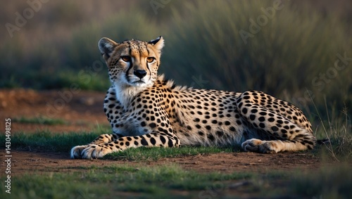 Fototapeta Naklejka Na Ścianę i Meble -  Young Cheetah in Nature Resting
