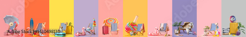 Set of many beach accessori...