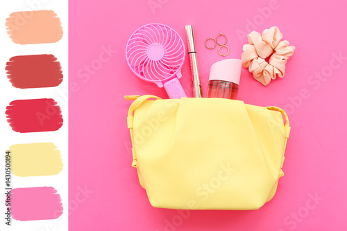 Cosmetic bag with portable ...