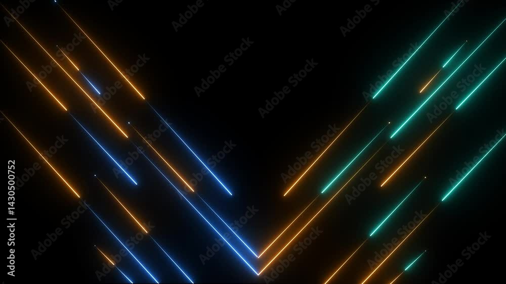 Abstract glowing neon lights blinking lines moving animation. colorful neon line moving on background. abstraction neon moving screen. saver animation