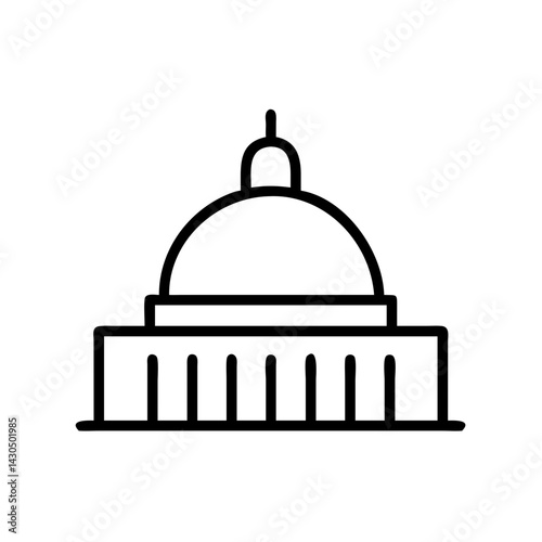 Simple outline of a dome building icon  
