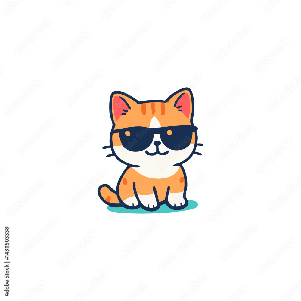 Fototapeta premium Cute Orange Cat Illustration