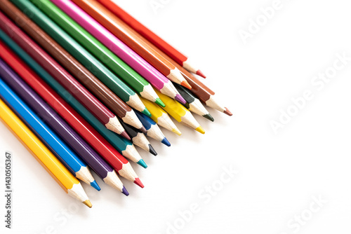 Сolored pencils for drawing isolated on white background