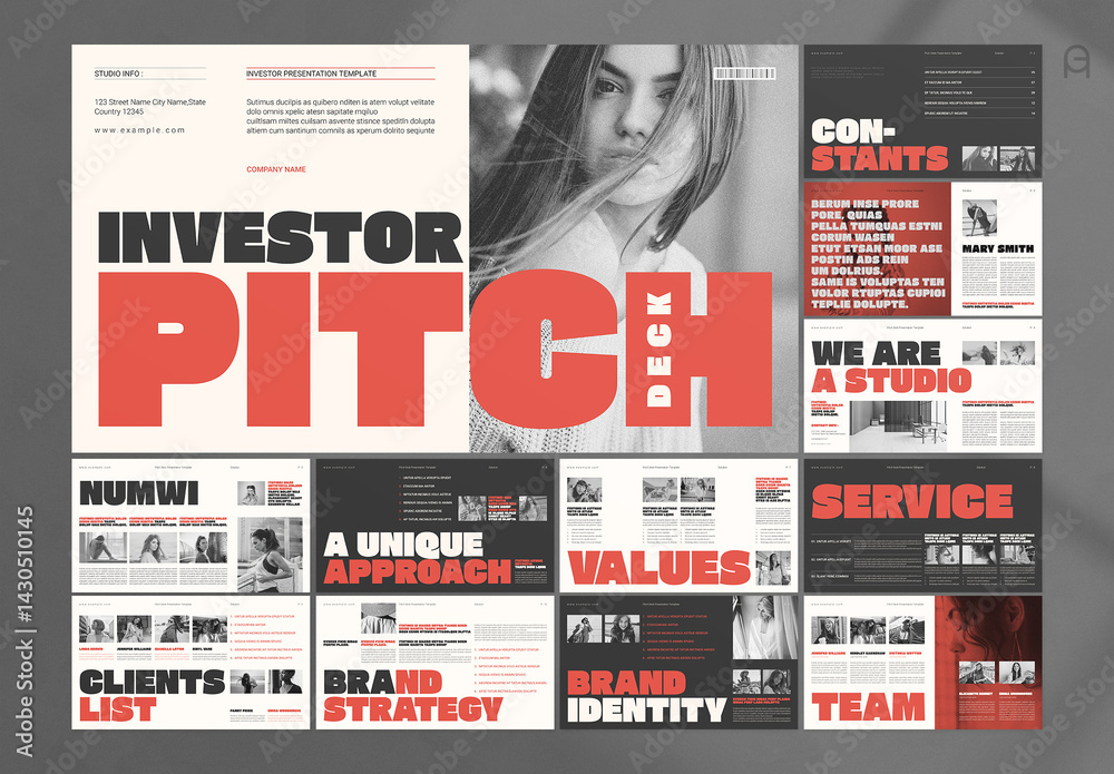 Pitch Deck Presentation Template Design Layout Stock Template | Adobe Stock