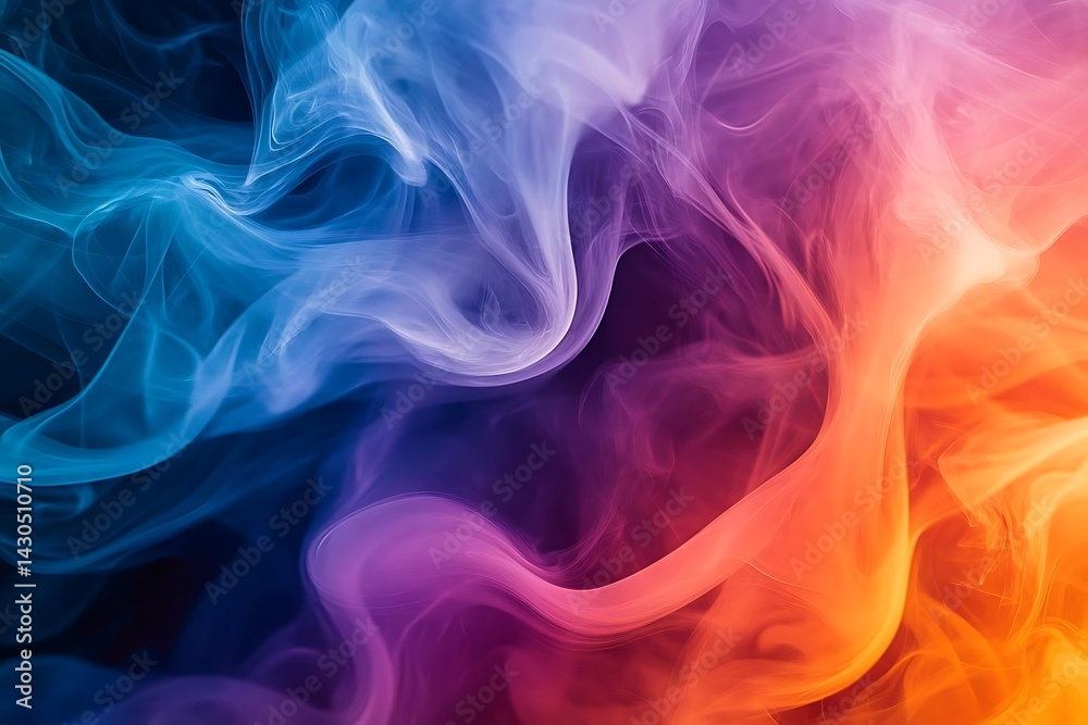 Fototapeta premium Abstract Background of Blue, Purple, and Orange Smoke Swirls