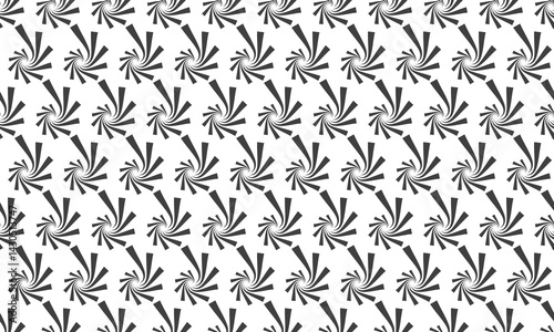 Abstract hypnotic swirl pattern.  Seamless monochrome design featuring repeating geometric shapes, ideal for textile prints, website backgrounds, or modern graphic design projects.