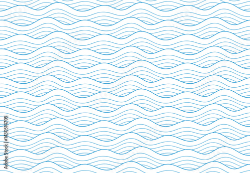 Background pattern with doodle waves