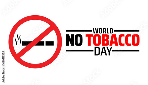 World No Tobacco Day background banner or poster design template with cigarette design. observed every year in May. Holiday concept. Use to any Template, card, poster, placard, template.