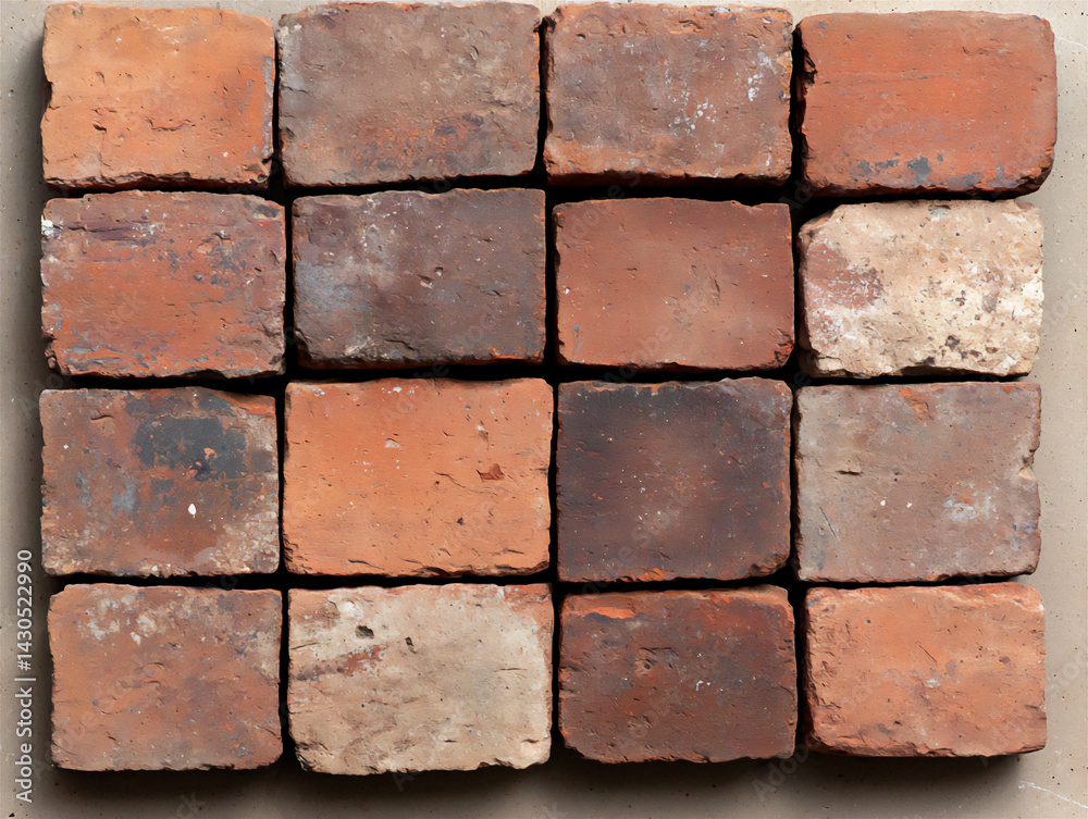 Fototapeta premium rough red brick with deep texture