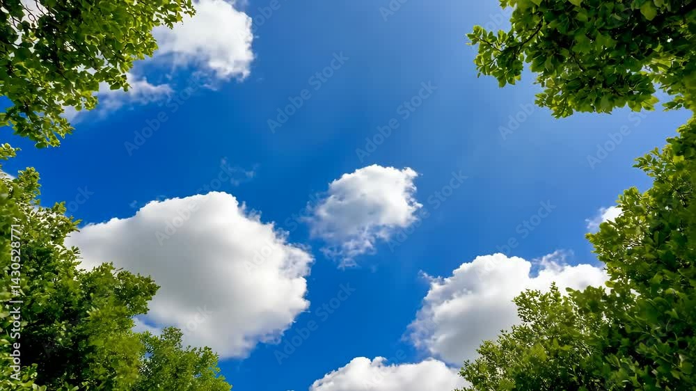 Sky and clouds from beneath the trees Sky and clouds from beneath the trees