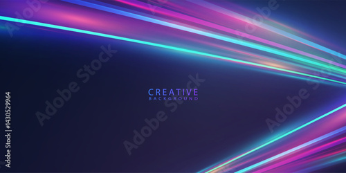 Futuristic abstract background with glowing diagonal rays in bright neon hues. Great for creative digital presentations, tech concepts, and modern visual compositions