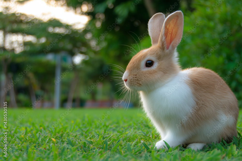Fototapeta premium Rabbit on Green Grass