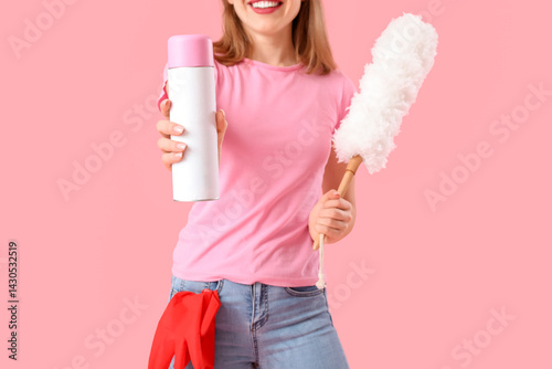 Young woman with air freshe...