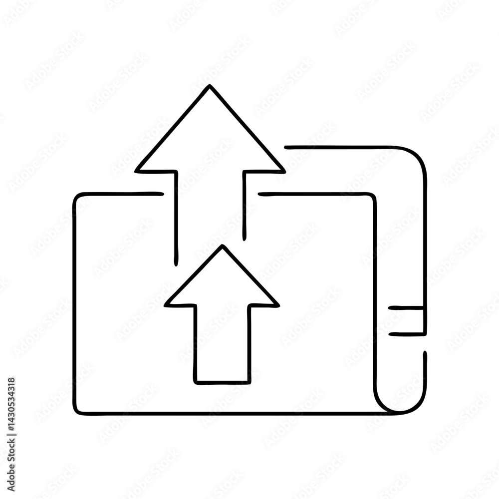 File upload icon in thin outline style File upload icon in thin outline style
