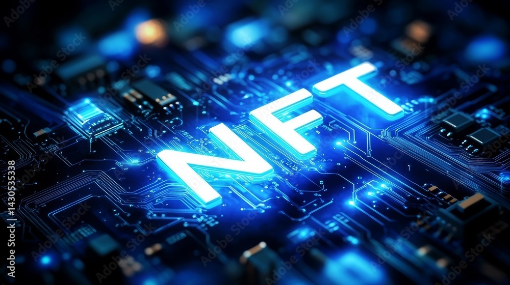 Obraz premium blue circuit board