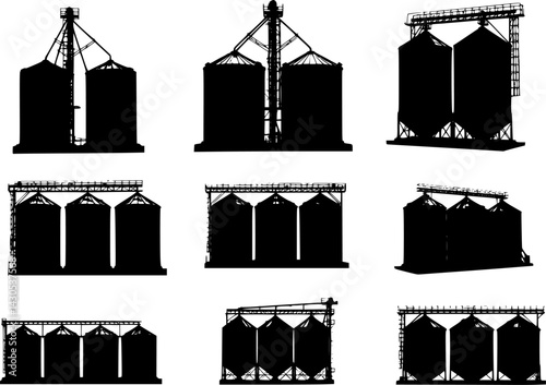 Grain Bin Vector set PNG
