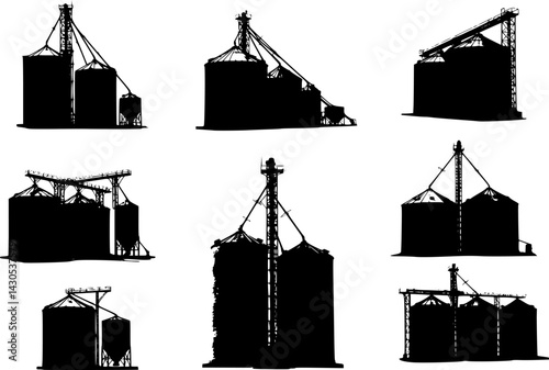 Grain Bin Vector set PNG