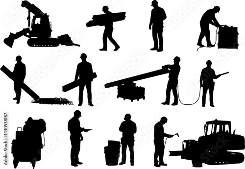 Construction Workers Silhouette vector cut files
. vector set