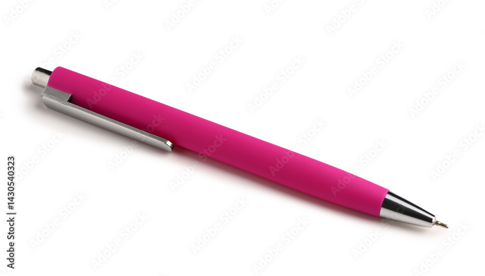 Pink pen on white background Pink pen on white background
