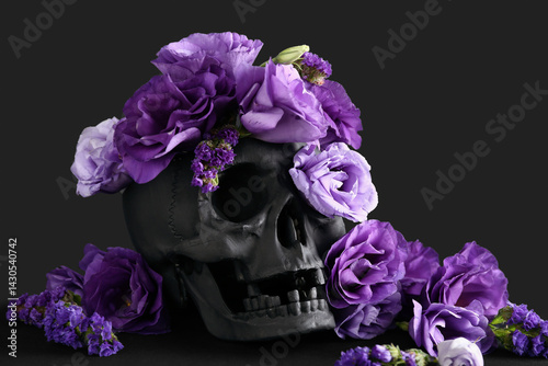 Human skull with beautiful ...