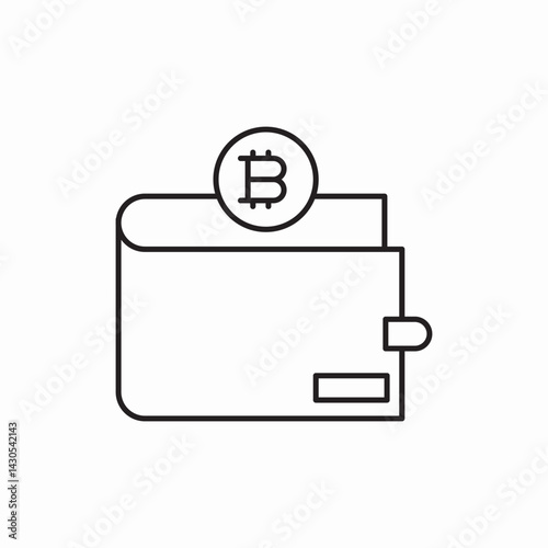 Bitcoin wallet payment storage icon vector sign