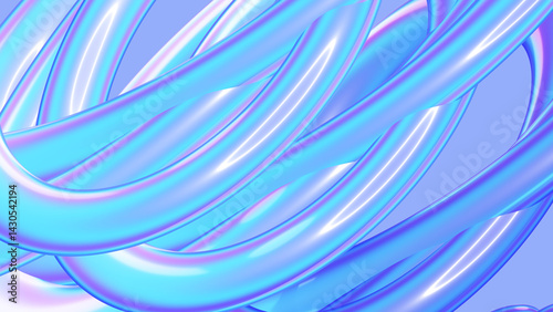 Abstract 3D blue purple rings - 4K Wallpaper