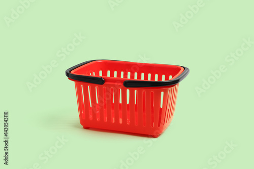 Empty red plastic shopping ...