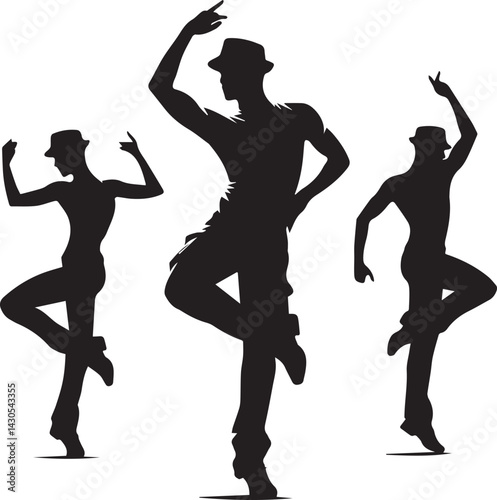 dancing man vector illustration, dancing man silhouette vector, man logo vector full body
