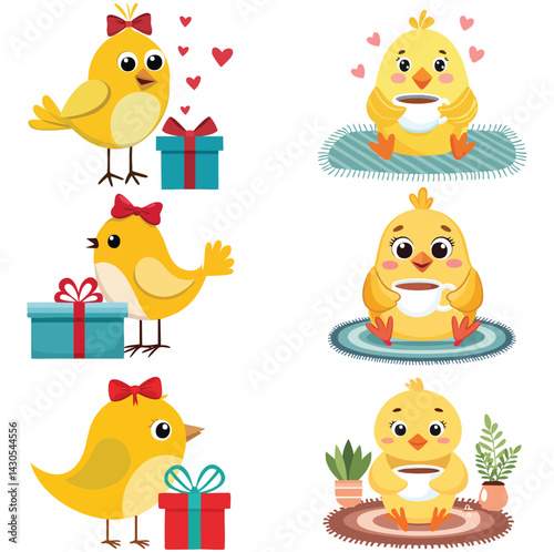 set of chicken vector pack