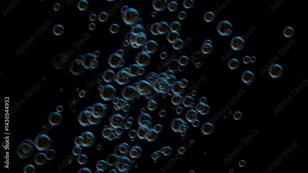 Floating Soap Bubbles on a Black Background Floating Soap Bubbles on a Black Background