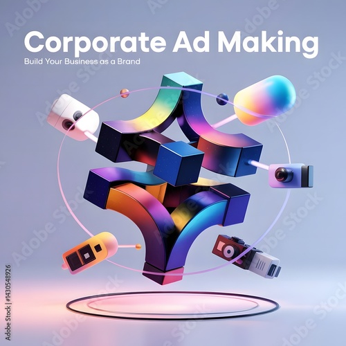  3D Modern Colorful Poster Corporate Ad Making