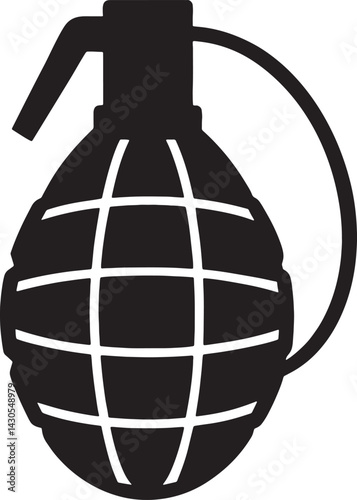 Old hand grenade silhouette vector on white background