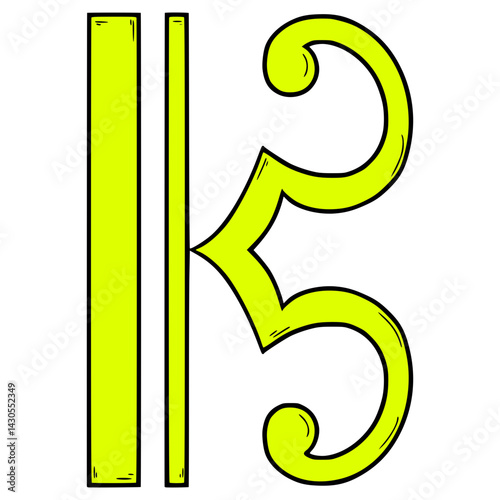 alto clef illustration hand drawn isolated vector
