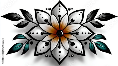 Obraz na płótnie Intricate floral art design digital creation decorative illustration vibrant environment aesthetic viewpoint w salonie